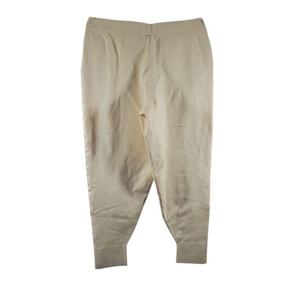 PM Wynne Layers Pull On Jogger Neutral Nude Cream Knit Stretch Petite Medium - Picture 2 of 11